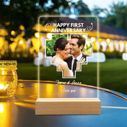 Custom Photo Led Light Anniversary Gift Personalized Photo Lamp Anniversary Gift Custom 3d Led Lamp Acrylic Night Light-ancustom