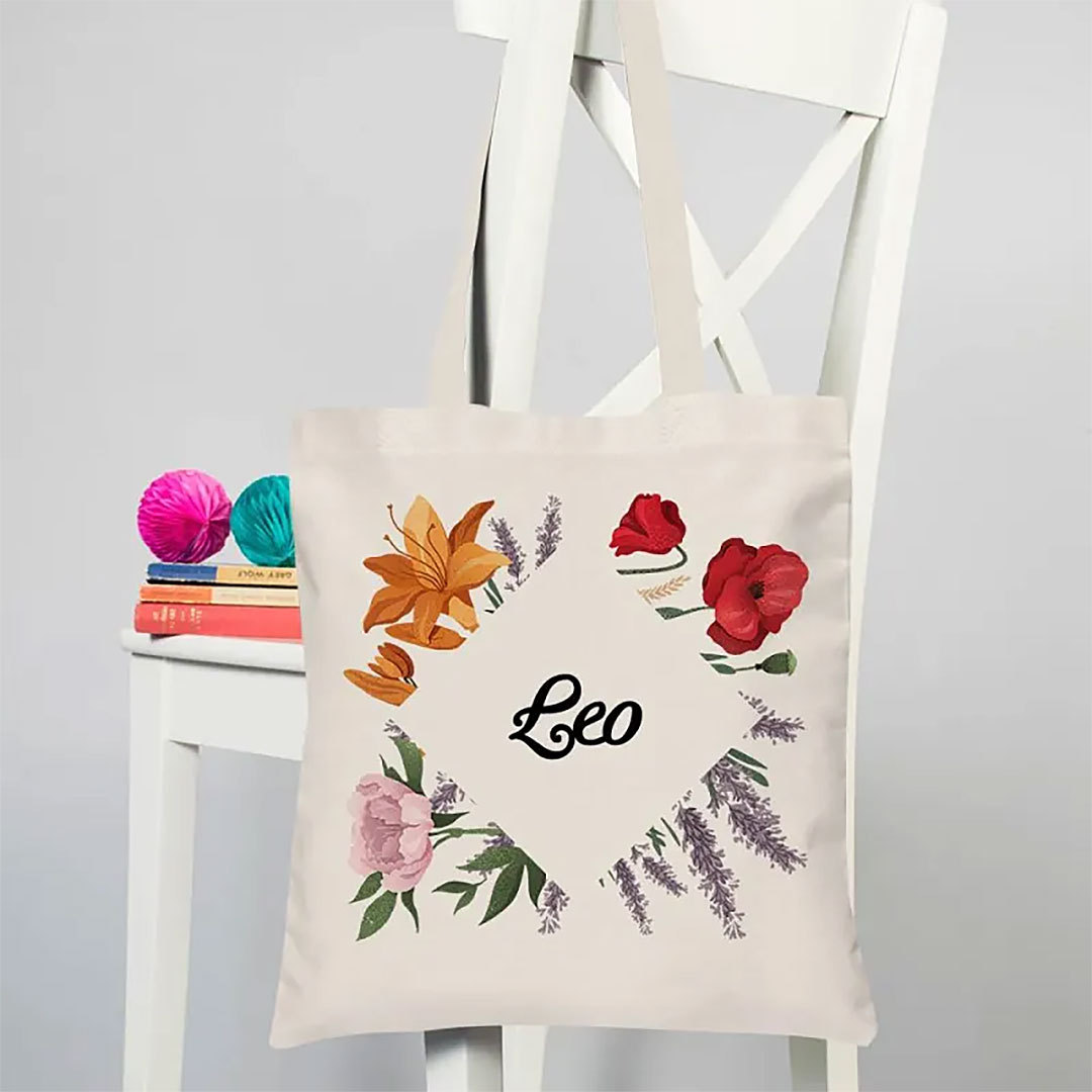 Custom Engraved Hand Bags Flower Theme-ancustom