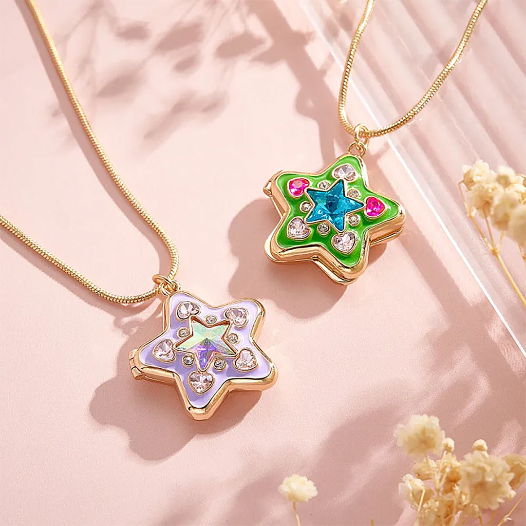 Custom Photo Starlight Shining Locket Necklace Colorful Diamond Y2K Style Pendant Love Gift-ancustom