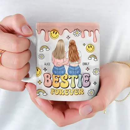 Sister Forever - Bestie Personalized Custom 3D Inflated Effect Printed Mug - Gift For Best Friends, BFF, Sisters-ancustom