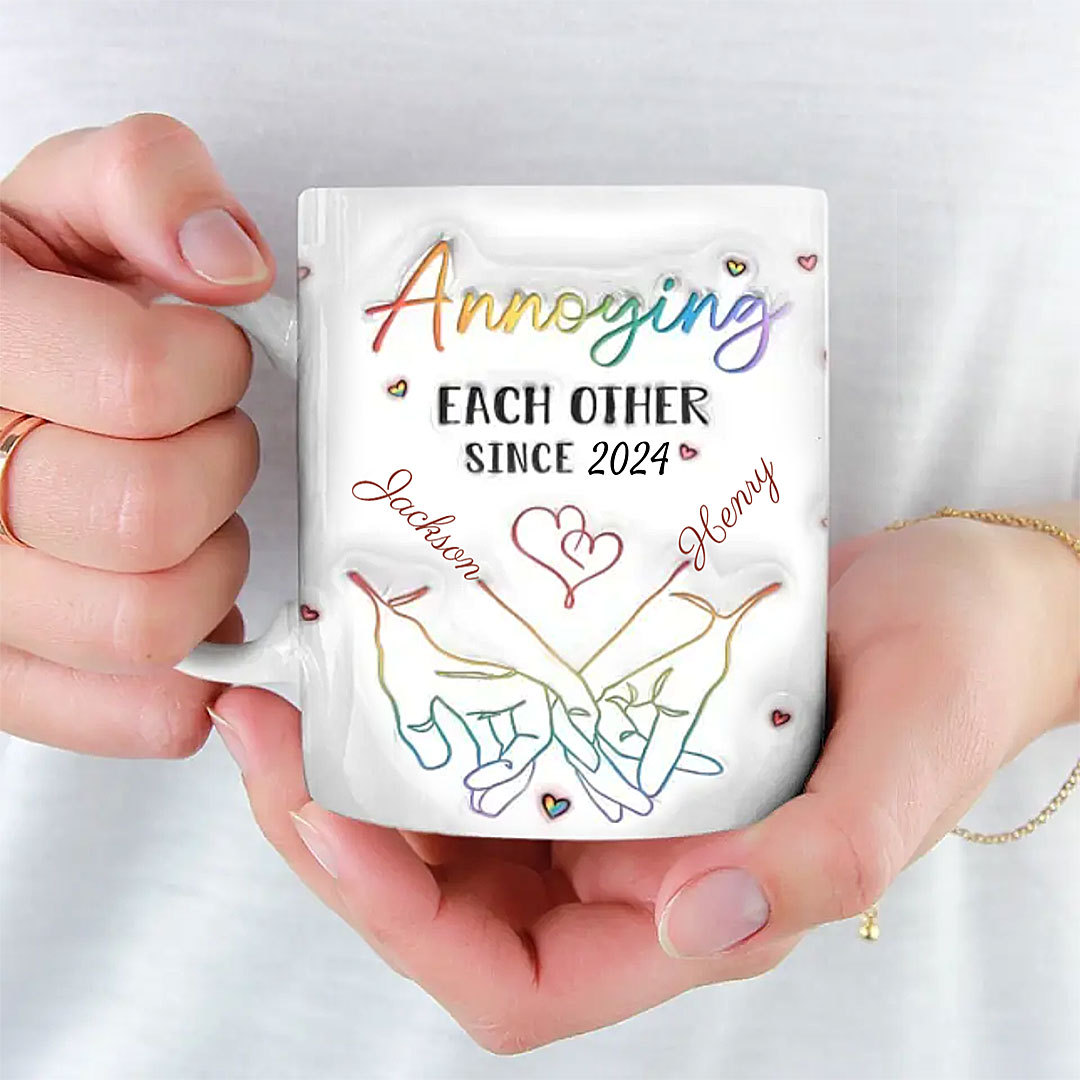 Love Knows No Gender - Couple Personalized 3D Inflatable Effect Printed Mug - Anniversary Gift for Husband, Wife-ancustom