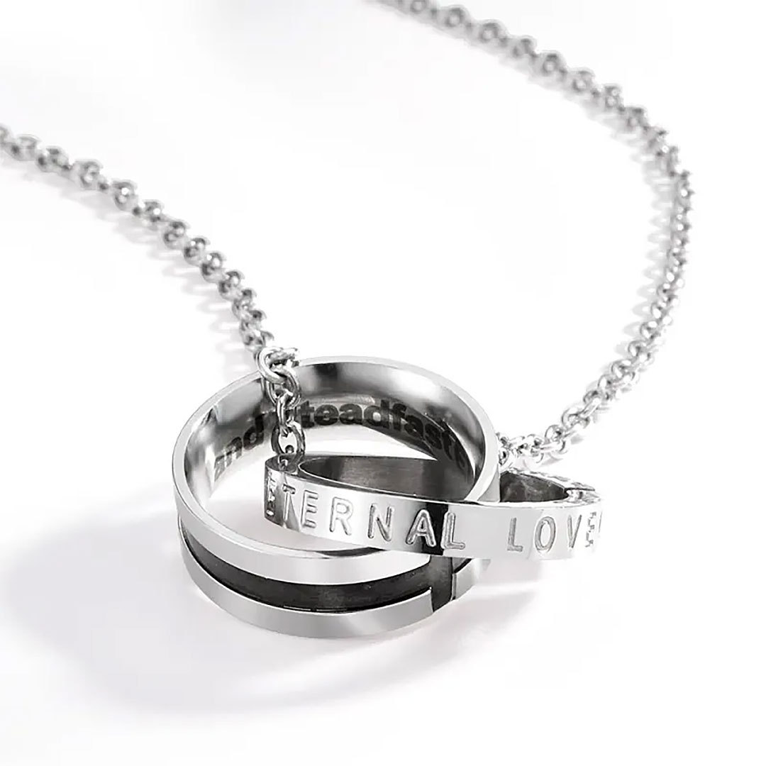 Interlocking Couples Name Necklace Trendy New Fashion Double Layer Collarbone Chain with Personalized Simple Necklaces Anniversary Gifts-ancustom