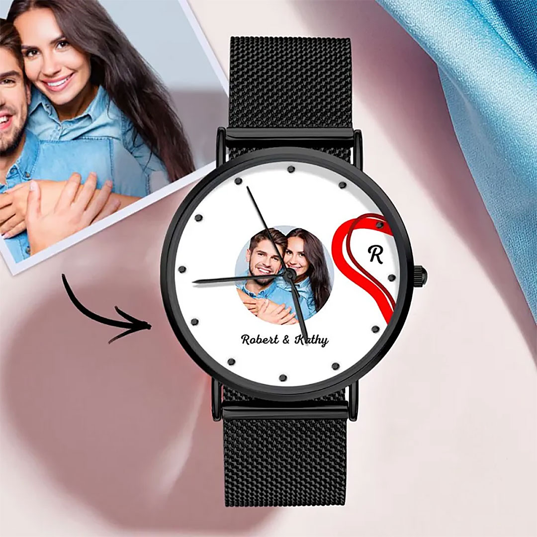 Splicing Red Heart Photo Watch Romantic Valentine's Day Gifts For Couples-ancustom