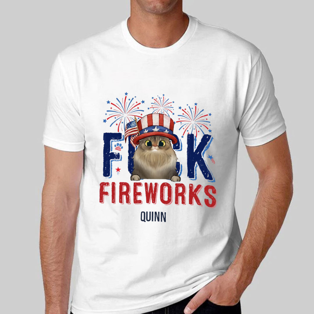 Custom Personalized Fireworks Dog Shirt/Hoodie - Independence Day Gift Idea for Dog/Cat Lovers-ancustom