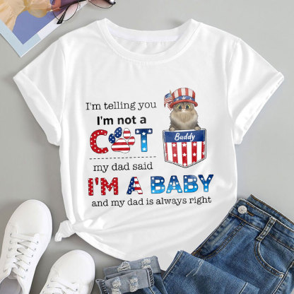 Custom Personalized Pet T-Shirt Independence Day Gift Idea for Dog/Cat Owners-ancustom