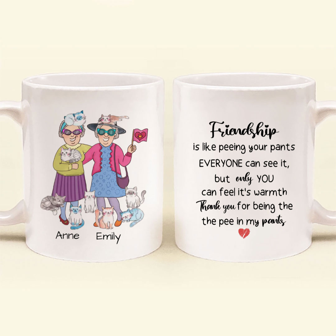 Custom Personalized Let's Be Crazy Cat Ladies Together Coffee Mug - Gift Idea For Best Friends-ancustom