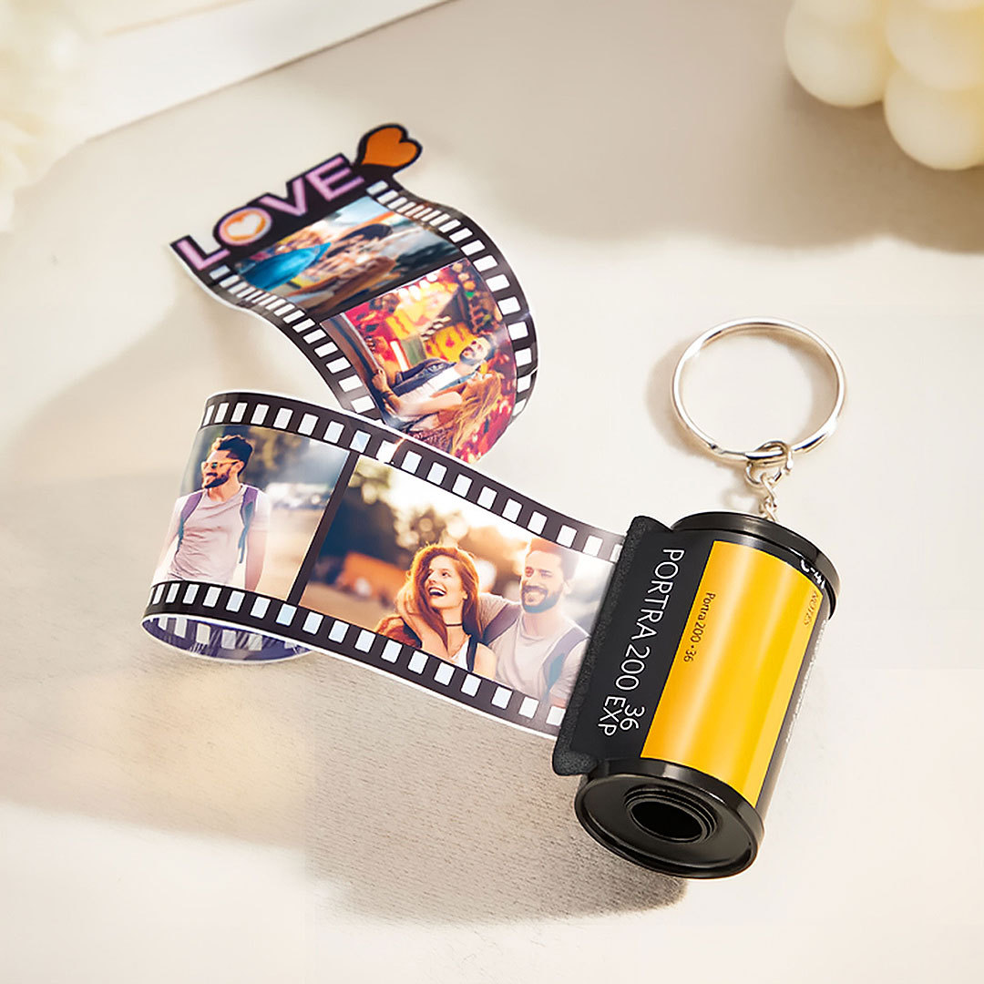 Custom Photo Film Roll Keychain Personalized Love Camera Roll Keychain Anniversary Gifts-ancustom