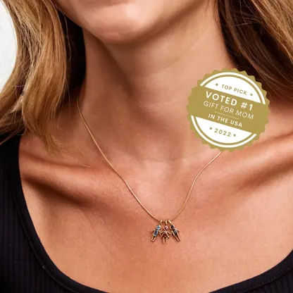 Customized Personalized Birthstone Necklace - Gift for Mom-ancustom