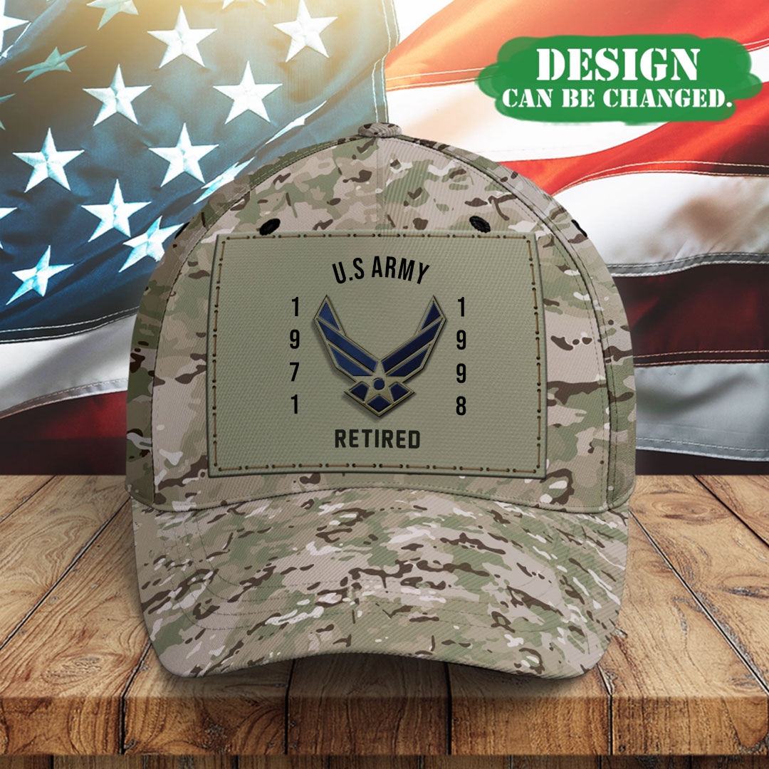 Custom Personalized Baseball Cap For Veteran With Military Insignia - United States Veteran - Father's Day/ Birrthday Gift Idea-ancustom
