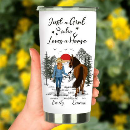 Custom Personalized Horse Girl Travel mug - Gift Idea For Horse Lovers -I Love You To The Barn & Back-ancustom