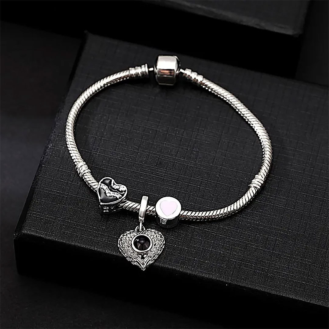 Personalized Picture Projection Bracelet with Cute Ornaments Best Gift for Her-ancustom