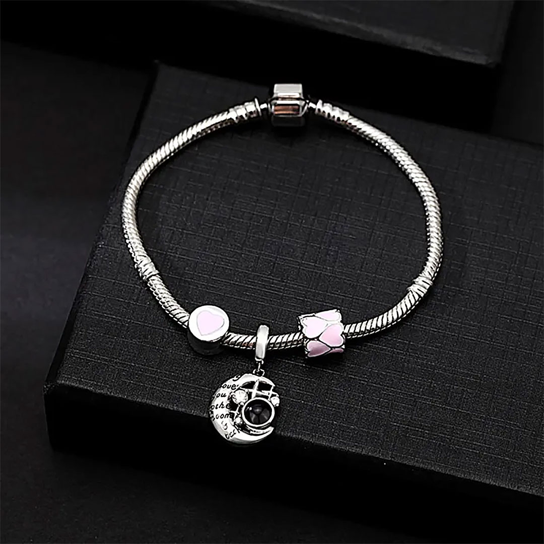 Personalized Picture Projection Bracelet with Cute Ornaments Best Gift for Her-ancustom
