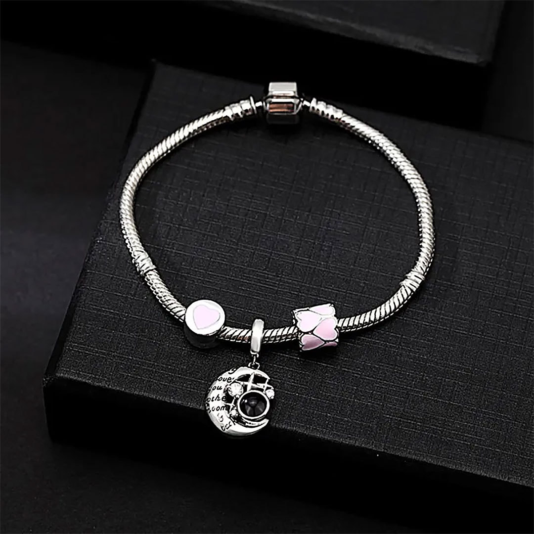 Personalized Picture Projection Bracelet with Cute Ornaments Best Gift for Her-ancustom