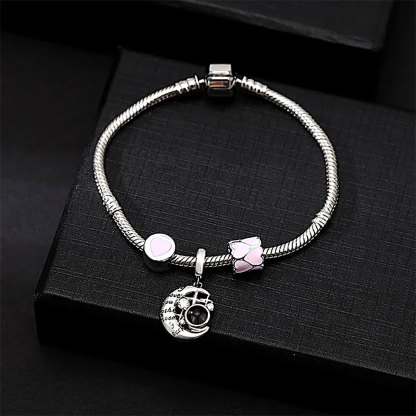 Personalized Picture Projection Bracelet with Cute Ornaments Best Gift for Her-ancustom