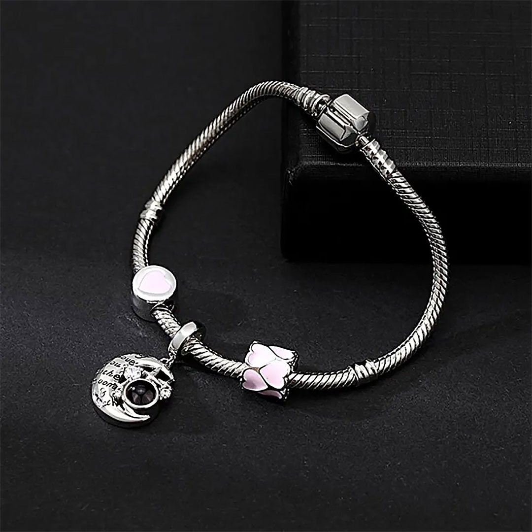 Personalized Picture Projection Bracelet with Cute Ornaments Best Gift for Her-ancustom