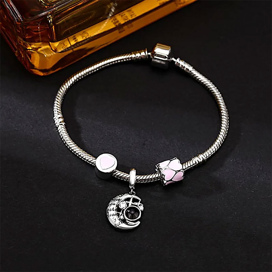 Personalized Picture Projection Bracelet with Cute Ornaments Best Gift for Her-ancustom