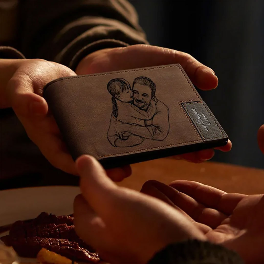 Gifts For Dad - Custom Photo Engraved Wallet-ancustom