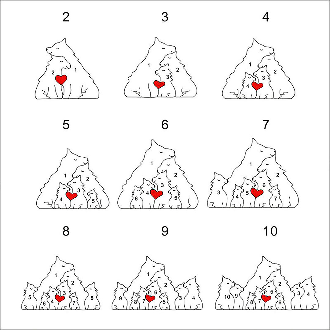 Personalized Wolf Family Puzzle Photo Frame Warm Mother's Day Gift-ancustom