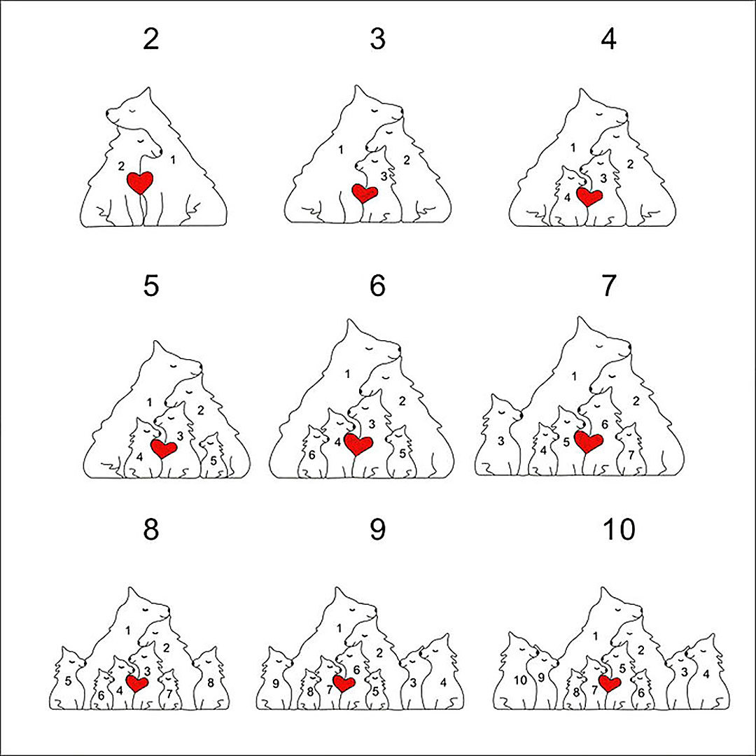 Personalized Wolf Family Puzzle Photo Frame Warm Mother's Day Gift-ancustom