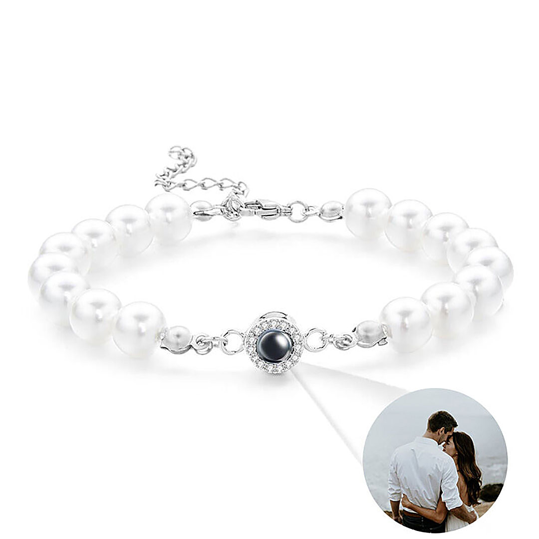 Personalized Projection Picture Bracelet With Pearl Chain Exquisite Gift-ancustom