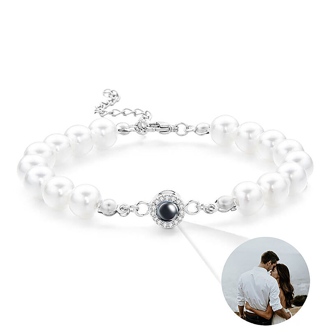 Personalized Projection Picture Bracelet With Pearl Chain Exquisite Gift-ancustom
