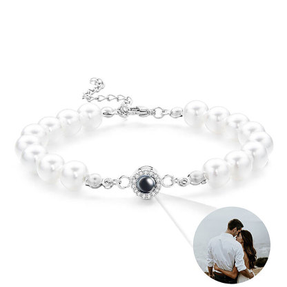 Personalized Projection Picture Bracelet With Pearl Chain Exquisite Gift-ancustom
