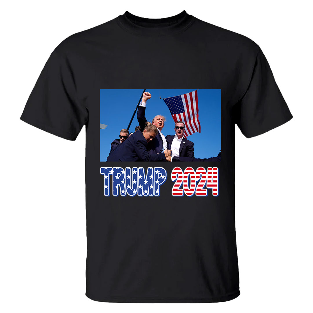 Donald Trump 2024 Survived Shot At Election Rally T-Shirt-ancustom