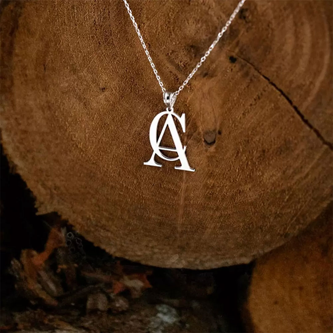 Customized double letter necklace, simple double letter pendant, stainless steel couple necklace, gift for lover/partner/best friend-ancustom