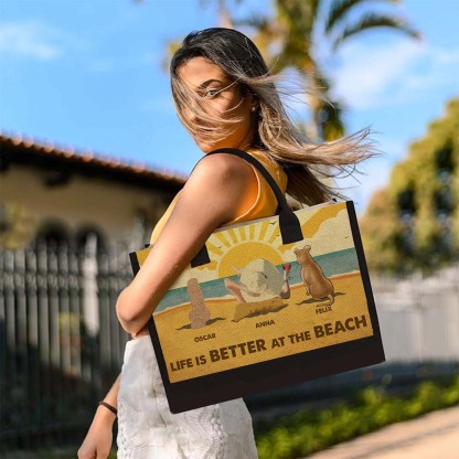 Beach Vibes - Personalized Custom Canvas Tote Bag-ancustom