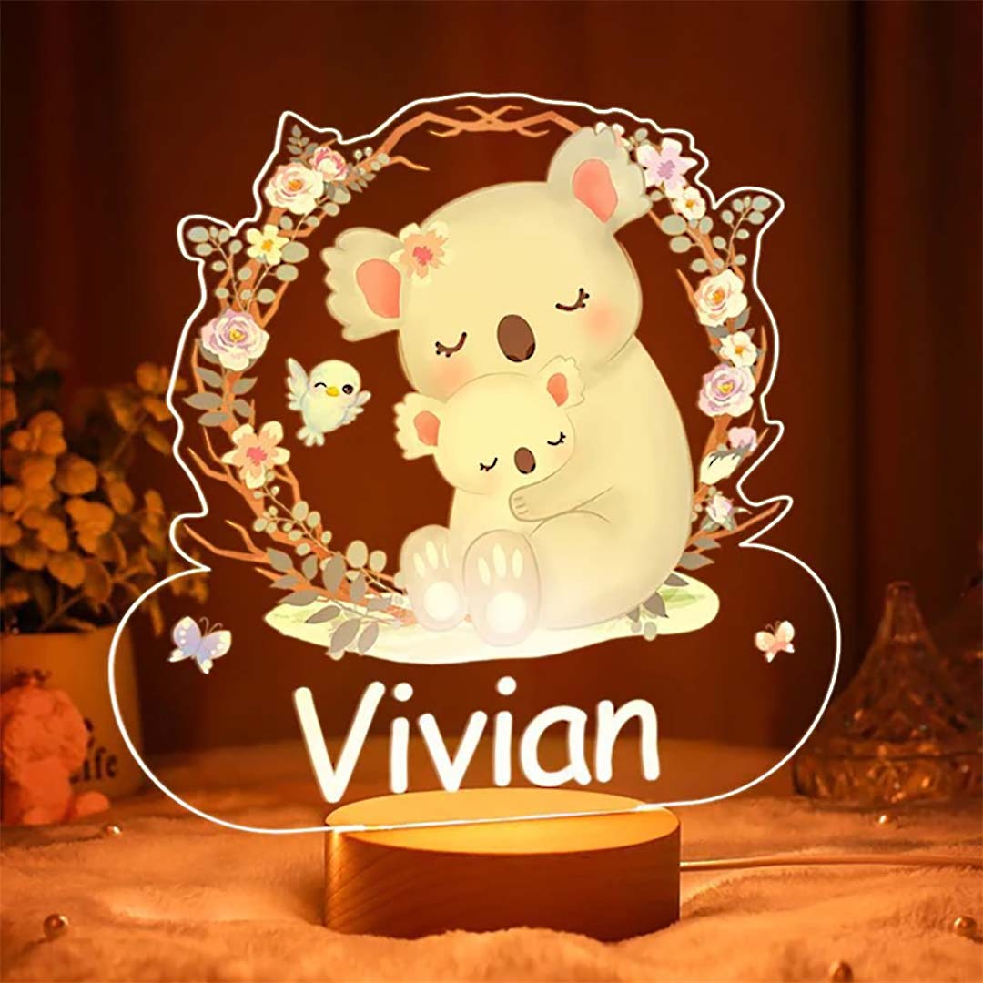 Personalized Baby Gifts Nursery Decor Panda Night Light Girl Nursery Lamp-ancustom