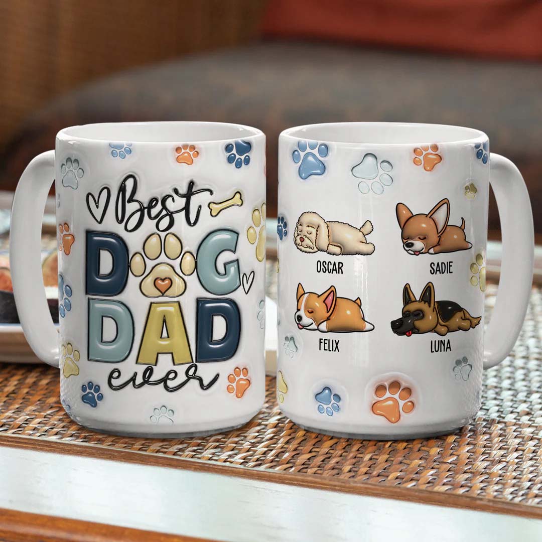 Dog Dad - Personalized Custom 3D Inflated Effect Mug-ancustom