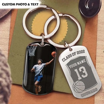 Class Of 2024 Basketball Graduation Metal Keychain, Basketball Gift-ancustom
