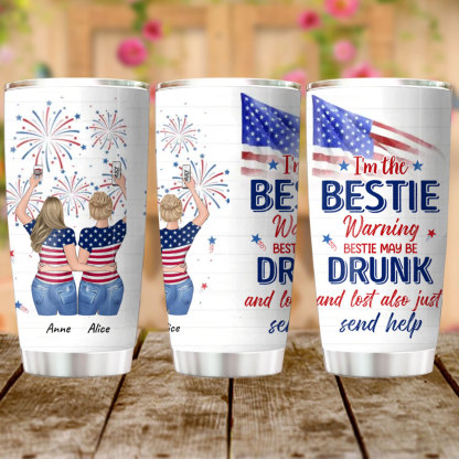 Custom Personalized Friend's 4th Of July Travel mug - Gift Idea For Friends/ Besties/ Sister On Independence Day-ancustom