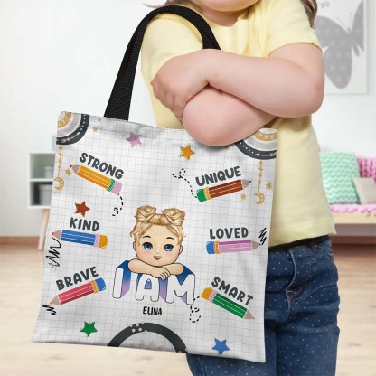 I Am Capable I Am Loved - Gift For Kid - Personalized Zippered Canvas Bag-ancustom