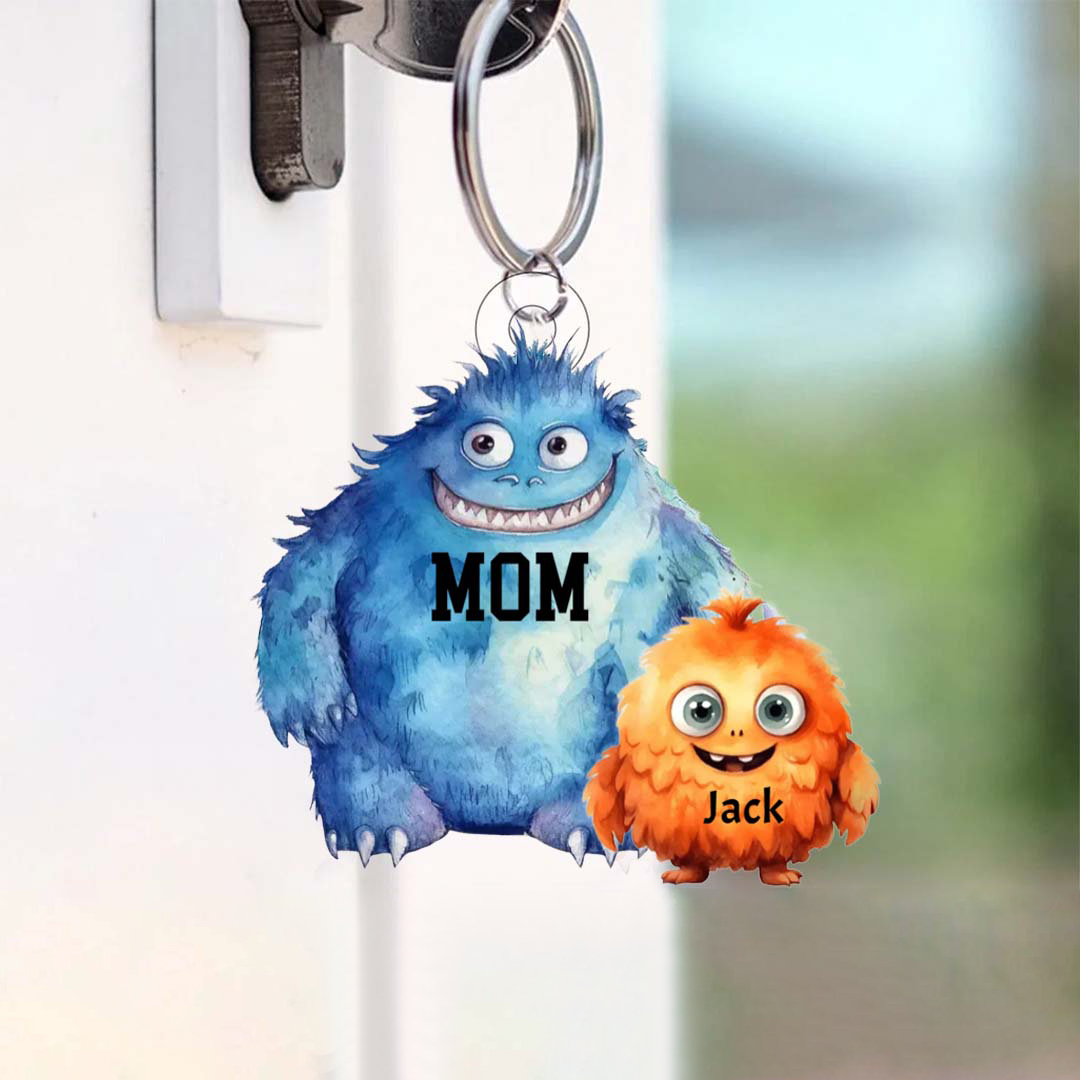 Personalised Monster Keychain - Gift for Mom-ancustom
