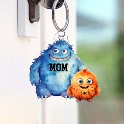 Personalised Monster Keychain - Gift for Mom-ancustom