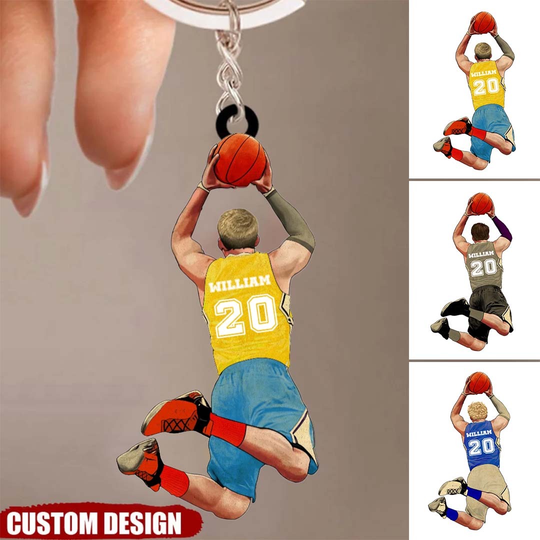 Personalized Name, Number & Appearance - Acrylic Keychain-Gift for Basketball Lovers-ancustom