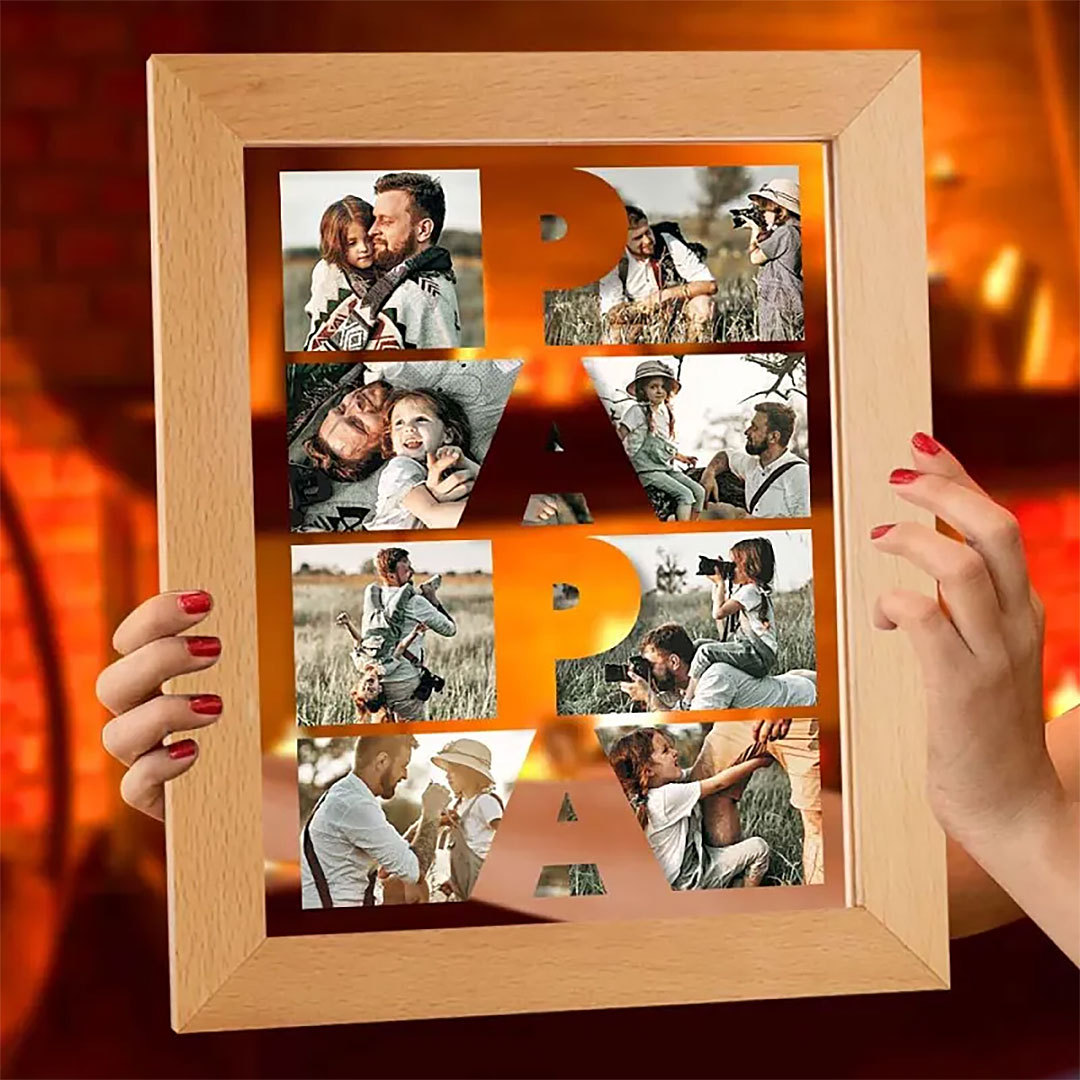 Custom Photo Acrylic Night Light Gift for Father-ancustom