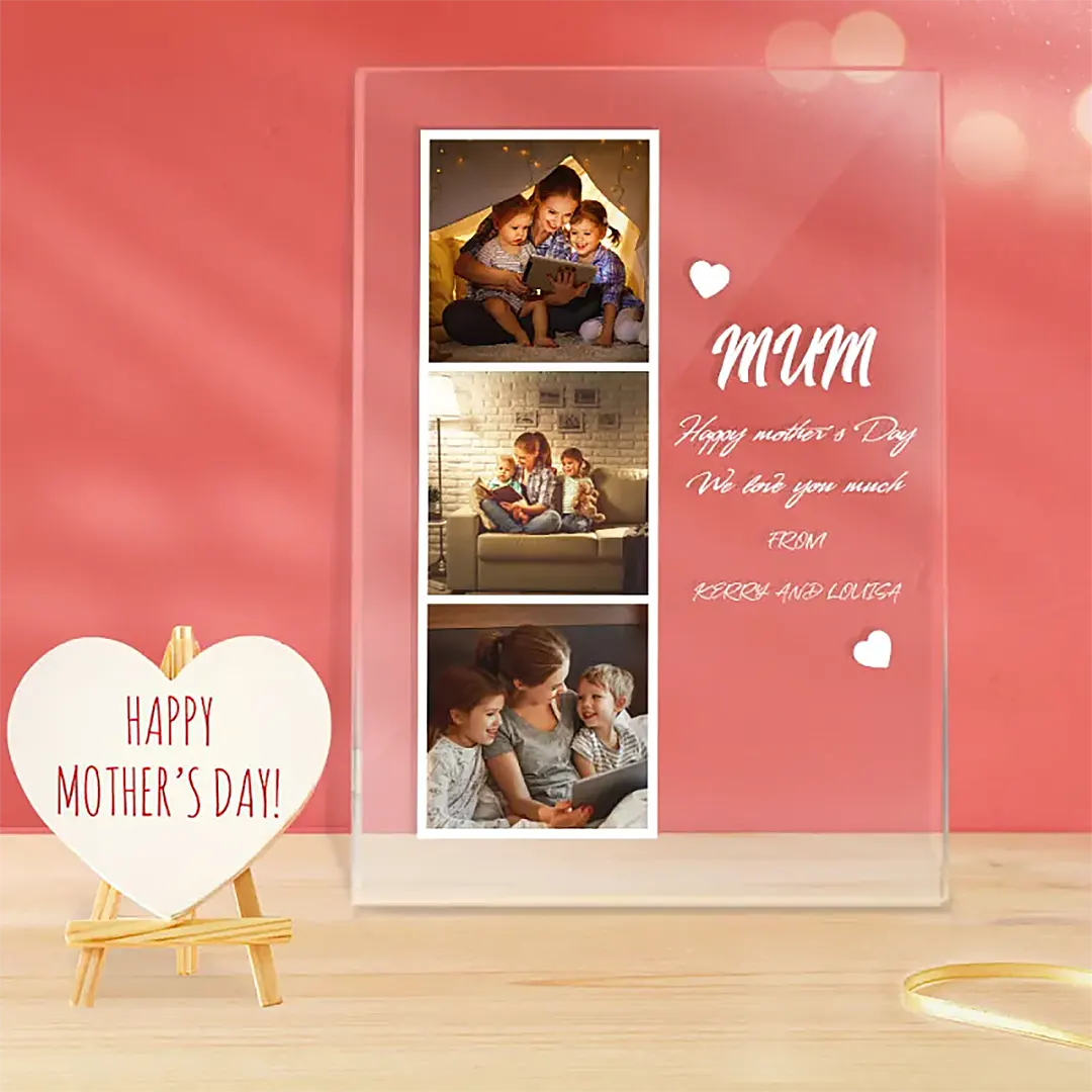 Custom Photo and Name Acrylic Night Light Gift for Mom-ancustom