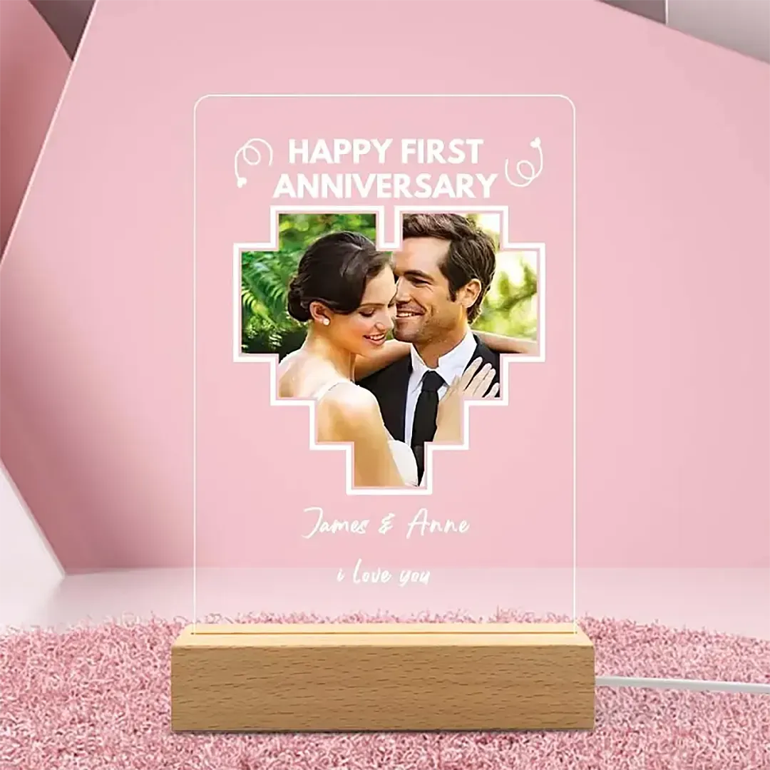 Custom Photo Led Light Anniversary Gift Personalized Photo Lamp Anniversary Gift Custom 3d Led Lamp Acrylic Night Light-ancustom