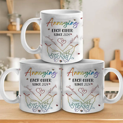 Love Knows No Gender - Couple Personalized 3D Inflatable Effect Printed Mug - Anniversary Gift for Husband, Wife-ancustom