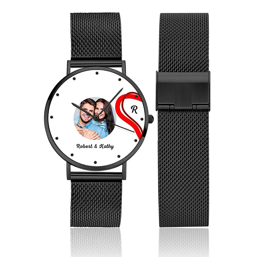 Splicing Red Heart Photo Watch Romantic Valentine's Day Gifts For Couples-ancustom