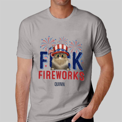 Custom Personalized Fireworks Dog Shirt/Hoodie - Independence Day Gift Idea for Dog/Cat Lovers-ancustom