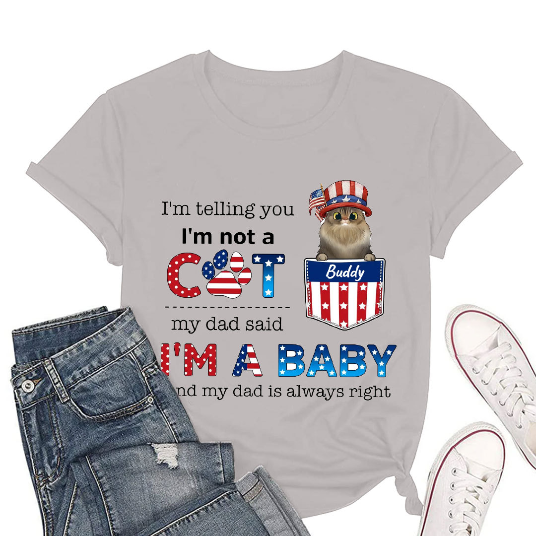 Custom Personalized Pet T-Shirt Independence Day Gift Idea for Dog/Cat Owners-ancustom