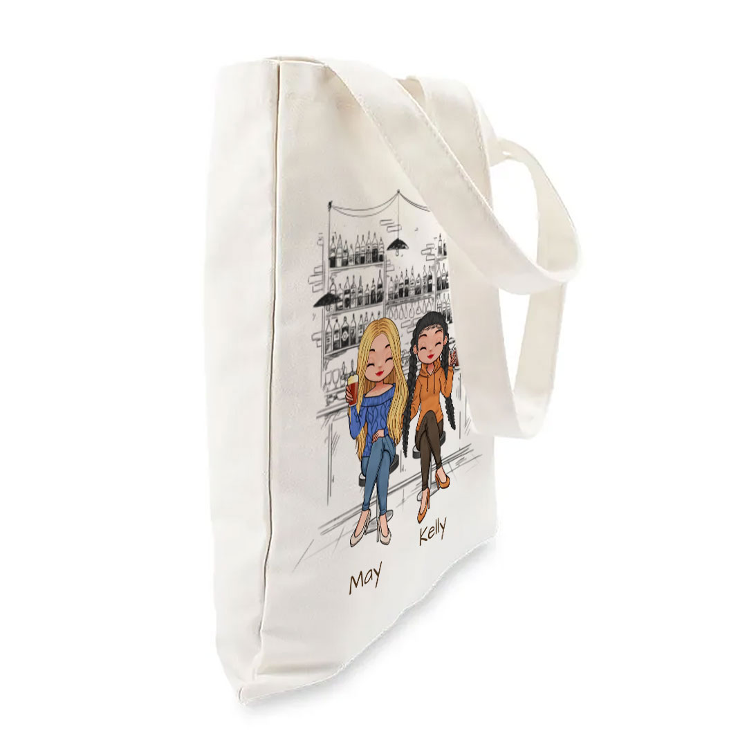 Customized Personalized Friend Canvas Bag - Gift for Friends/Bestie/Sisters - I'm Not an Alcoholic-ancustom