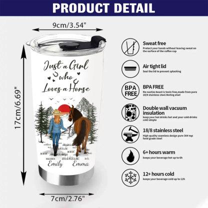 Custom Personalized Horse Girl Travel mug - Gift Idea For Horse Lovers -I Love You To The Barn & Back-ancustom