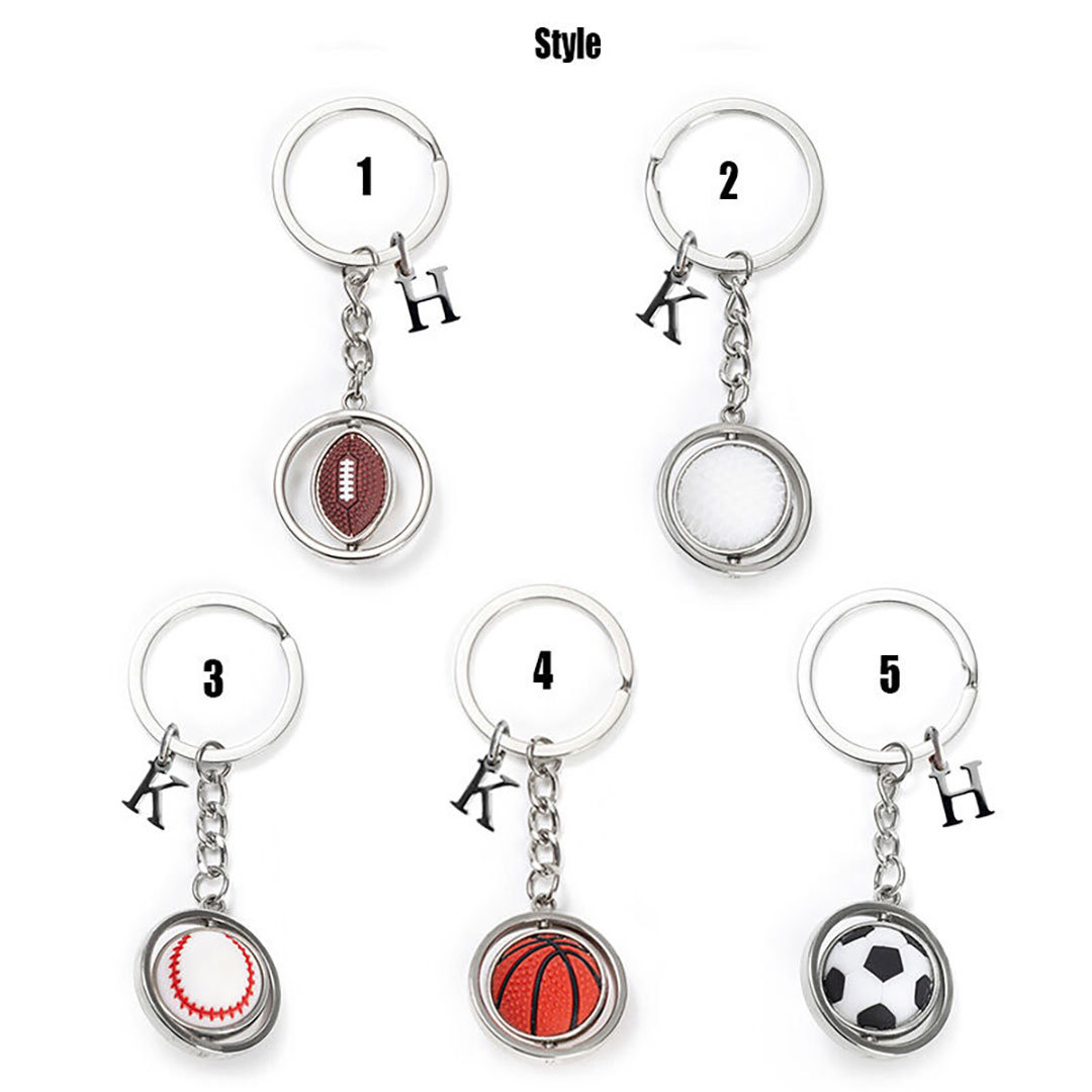 Personalized Ball Keychains With Custom Letters For Sports Enthusiasts-ancustom
