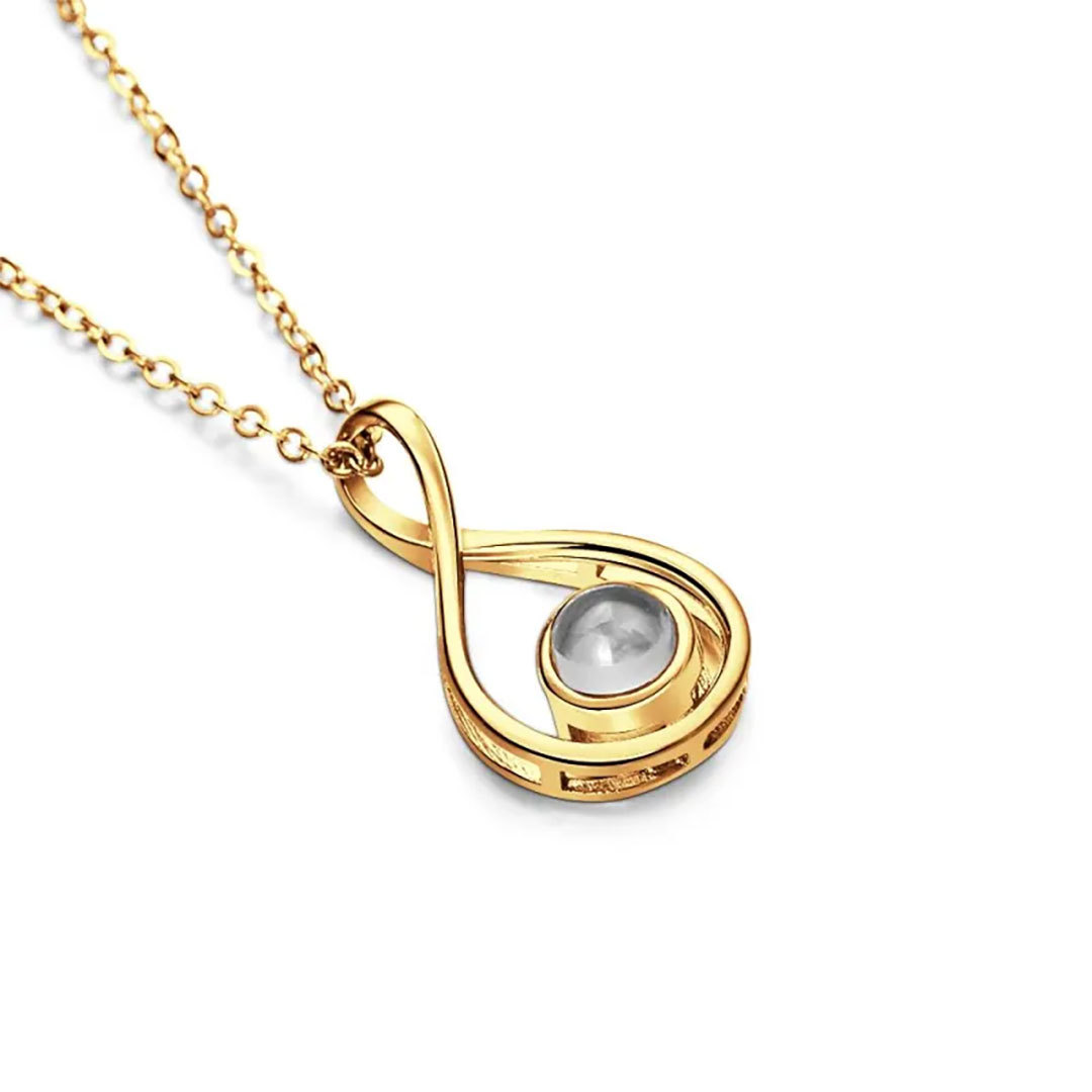 Personalized Teardrop Shaped Photo Projection Necklace Meaningful Accessory Memorial Gift for Wife-ancustom