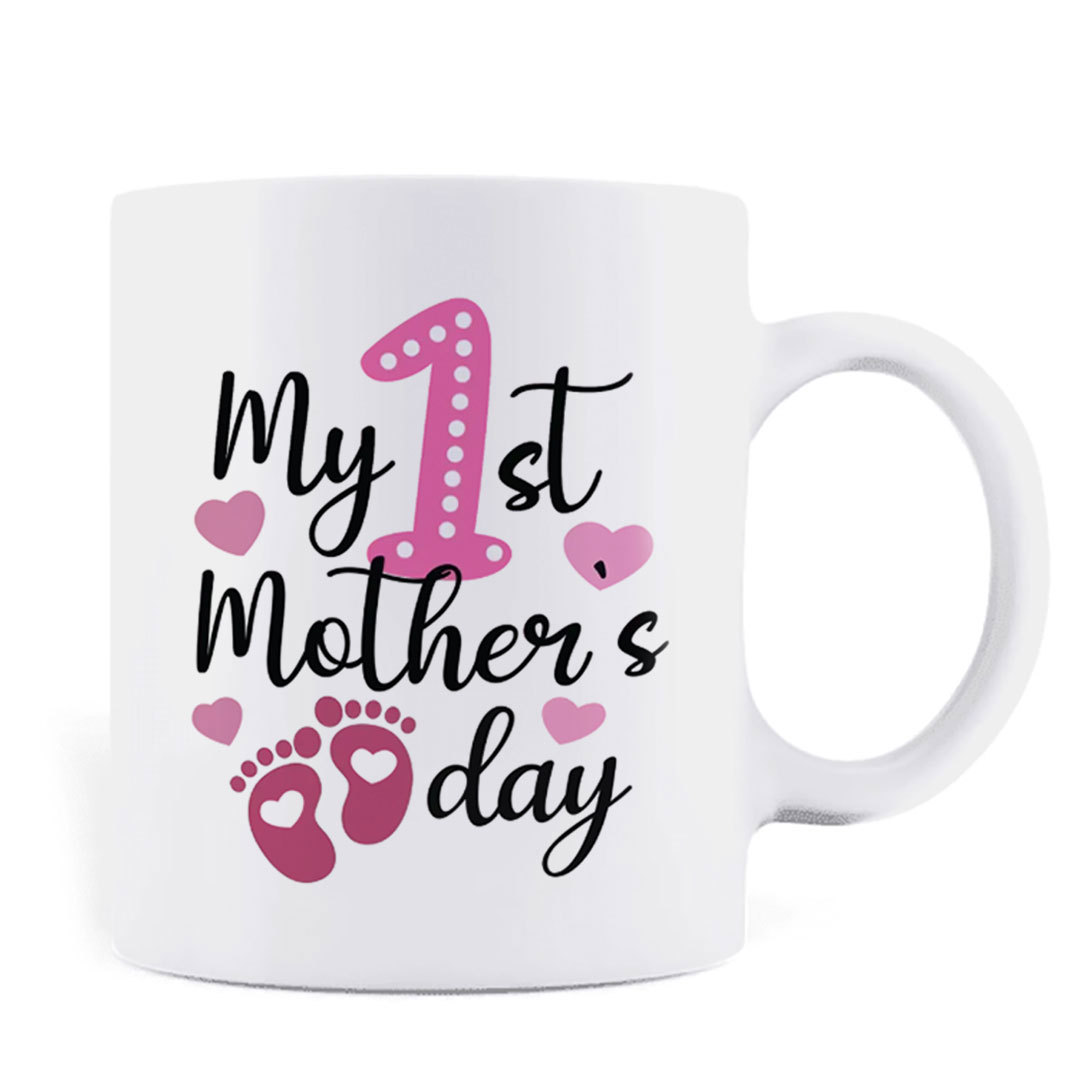 Custom Personalized Mother Coffee Mug - Mother's Day Gift Idea - My 1st Mother's Day-ancustom