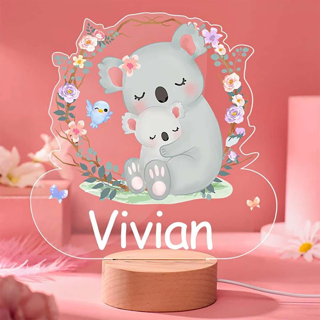 Personalized Baby Gifts Nursery Decor Panda Night Light Girl Nursery Lamp-ancustom